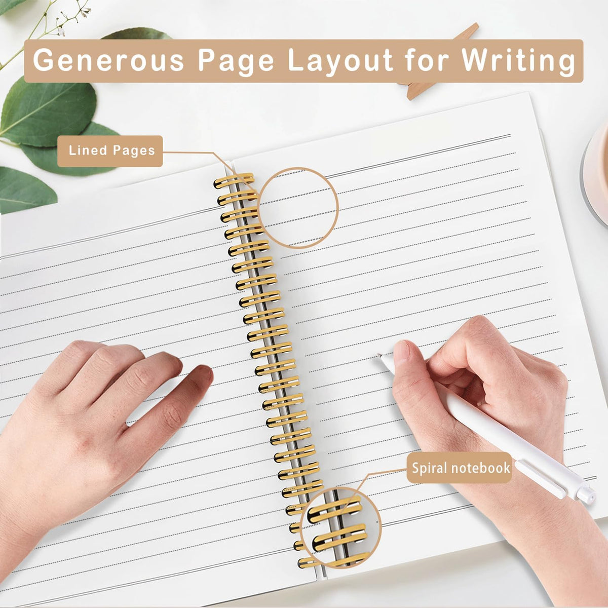 Cute Spiral Notebook Journal for Women,Floral Notebook