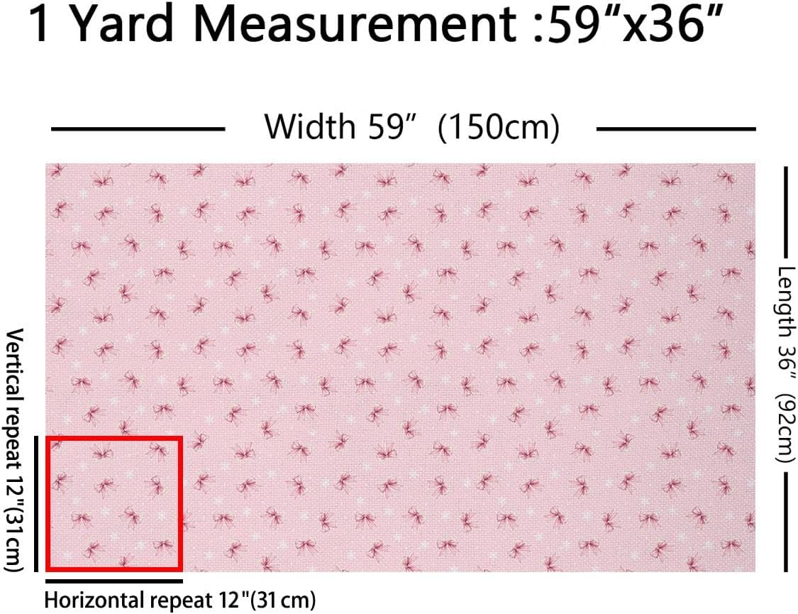 Girly Coquette Bowknots Fabric by The Yard,French Style Dots Soft Polyester No Stretch Princess Style Lightweight Durable for Sewing Projects 3 Yard Bolt,108" L x 59" W Peach Pink