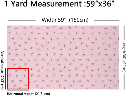 Girly Coquette Bowknots Fabric by The Yard,French Style Dots Soft Polyester No Stretch Princess Style Lightweight Durable for Sewing Projects 3 Yard Bolt,108" L x 59" W Peach Pink
