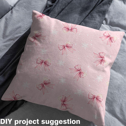 Girly Coquette Bowknots Fabric by The Yard,French Style Dots Soft Polyester No Stretch Princess Style Lightweight Durable for Sewing Projects 3 Yard Bolt,108" L x 59" W Peach Pink