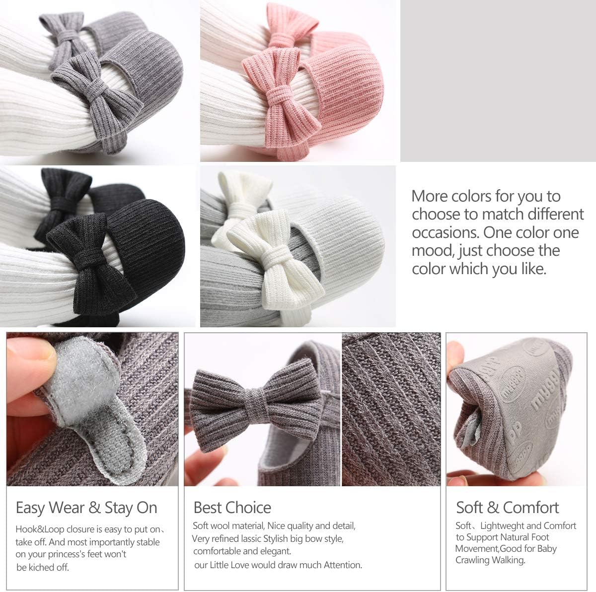 Infant Baby Boys Girls Slippers Cozy Fleece Booties Soft Bottom Warm Cartoon Socks Newborn Crib Shoes