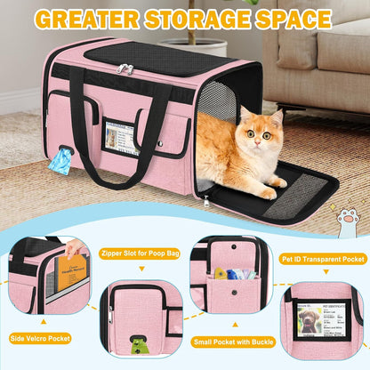 Large Cat Carrier Soft Sided Travel Pet Carrier Airline Approved