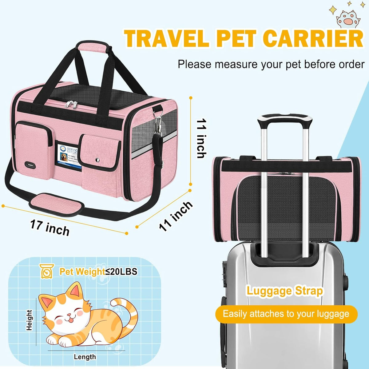 Large Cat Carrier Soft Sided Travel Pet Carrier Airline Approved