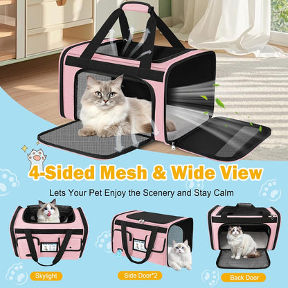 Large Cat Carrier Soft Sided Travel Pet Carrier Airline Approved