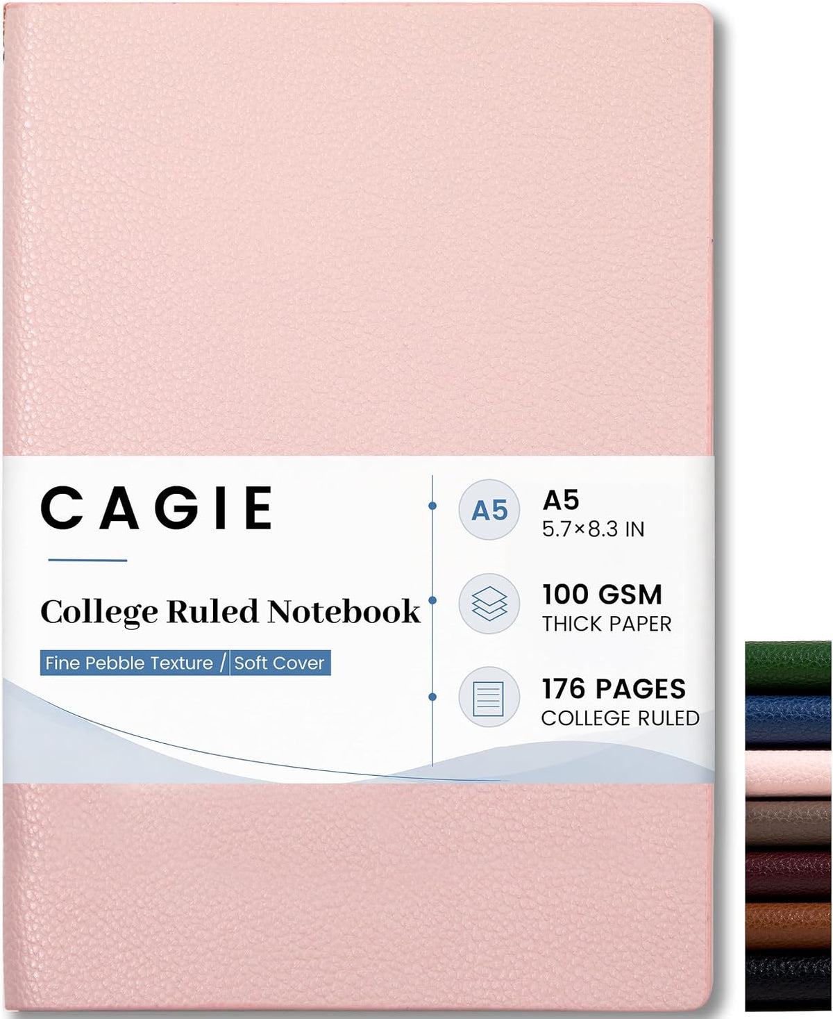 College Ruled Journal for Men & Women, Softcover A5 Leather Notebook