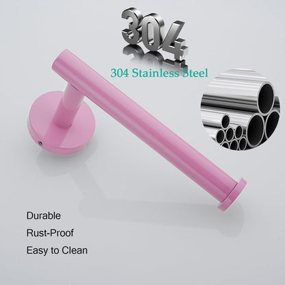 Pink Toilet Paper Holder -Sturdy Round Toilet Paper Holder Wall Mount for Bathroom, Premium SUS 304 Stainless Steel Toilet Paper Roll Holder,Drilling,Pink,96006-6PK