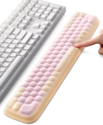 Keyboard Wrist Rest, Ergonomic Keypad Support, Soft Memory Foam Hand Rest Pad for Typing Comfort, Computer Desk Accessory for Hand Palm Pain Relief, Laptop Office Home School Women Girl Pink