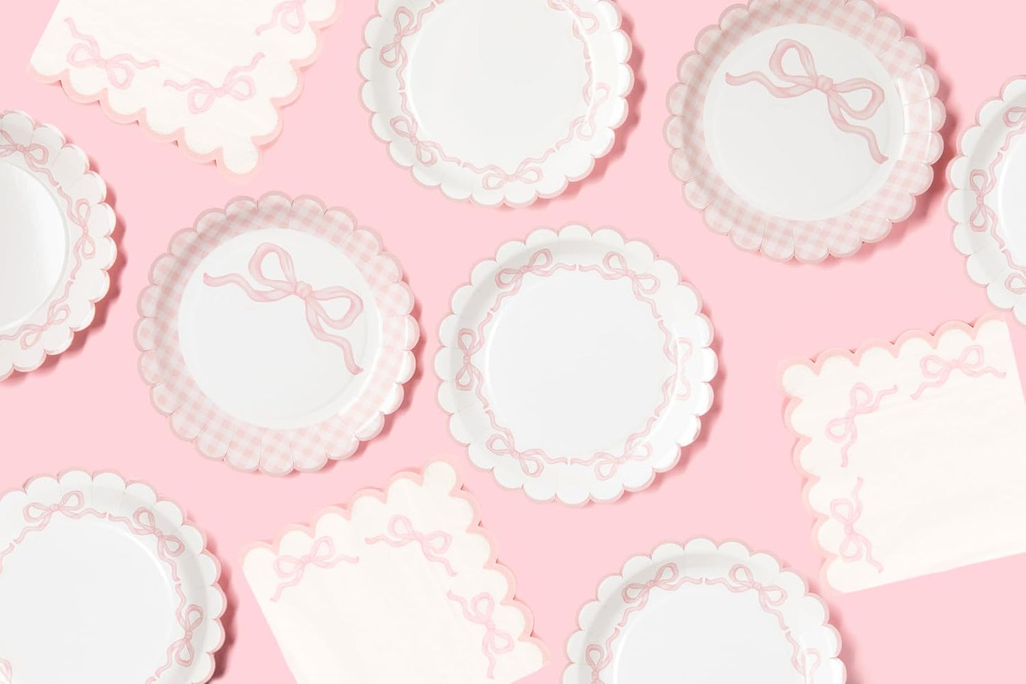 Pink Coquette Bow Party Napkins | 5" Cocktail 3-Ply 50 Pack | Sweetie Soirées | Pink Bow Theme Party Decorations | First Birthday Baby Shower She's Tying the Knot Bachelorette Party | Premium Quality