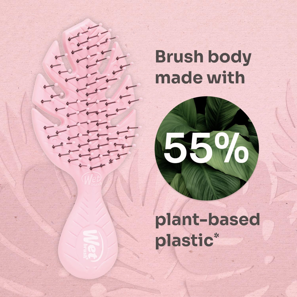 Go Green Mini Detangler, Pink - Detangling Travel Hair Brush - Ultra-Soft IntelliFlex Bristles Glide Through Tangles & Gently Loosens Knots While Minimizing Pain, Split Ends & Breakage