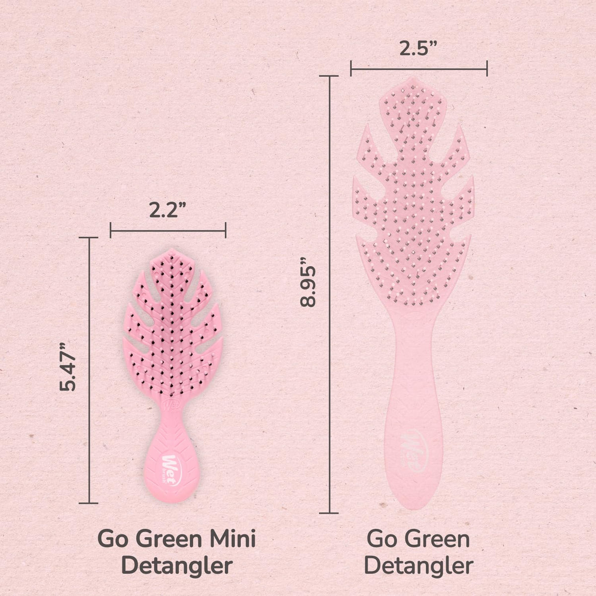 Go Green Mini Detangler, Pink - Detangling Travel Hair Brush - Ultra-Soft IntelliFlex Bristles Glide Through Tangles & Gently Loosens Knots While Minimizing Pain, Split Ends & Breakage