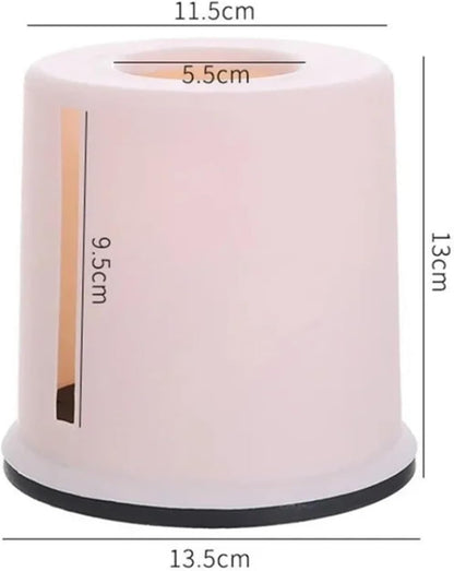 1 Pcs Plastic Tissue Box Round Living Room Pumping Creative Cylinder Multifunctional Household Toilet Roll Paper Storage(Pink)