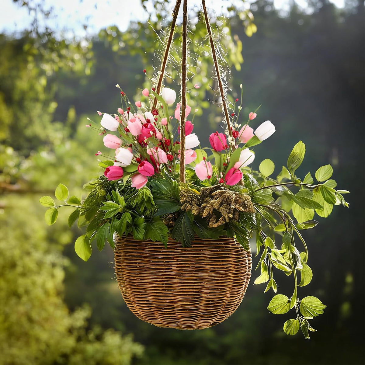 4Pcs Artificial Tulips Flower Stems for Valentine’s Day Anniversary Decor