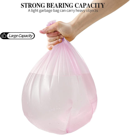 5 Rolls Small Trash Bags - 100 Counts 4 Gallon Small Garbage Bags (Pink)