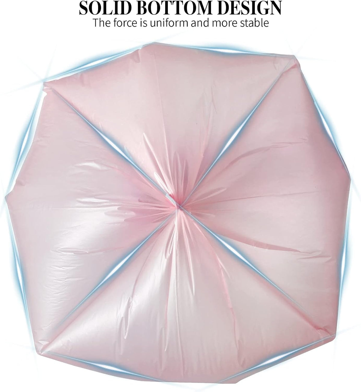 5 Rolls Small Trash Bags - 100 Counts 4 Gallon Small Garbage Bags (Pink)