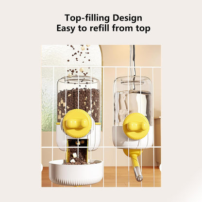 GPY Pet Water Dispenser for Cage, Automatic Hanging Rabbit Water Bottle, 30oz/900ml Large Capacity Guinea Pig Bunny Water Dispenser Small Animal Water Bottle（Water Dispenser only, Yellow