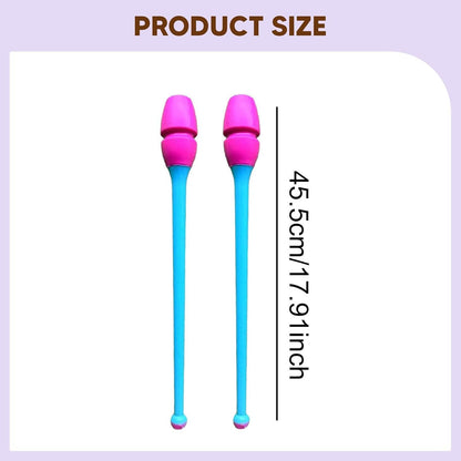 2Pcs Rhytmic Gymnastics Exercise Pole 45.5cm Gymnastics Training Equipment for Stage