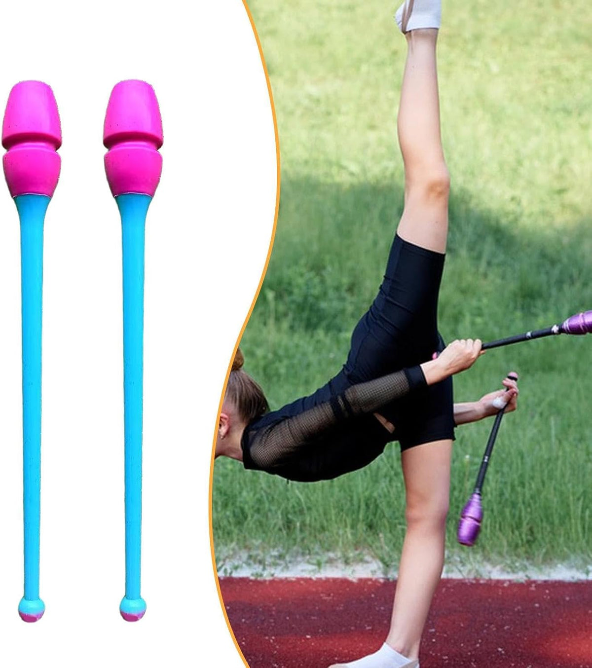 2Pcs Rhytmic Gymnastics Exercise Pole 45.5cm Gymnastics Training Equipment for Stage