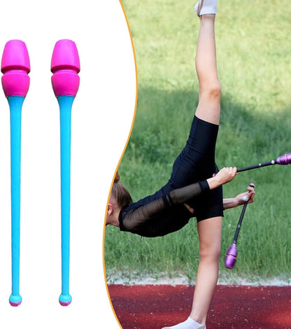 2Pcs Rhytmic Gymnastics Exercise Pole 45.5cm Gymnastics Training Equipment for Stage