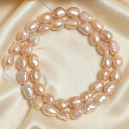 40pcs Natural Freshwater Pearl Beads, 7-8mm Peach Blush Irregular Pearls Beads for Jewelry Making, Crafting, DIY Bracelets and Necklaces