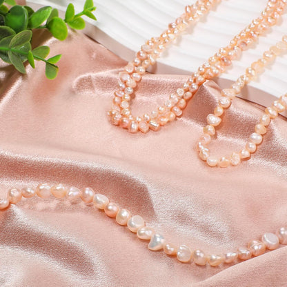 40pcs Natural Freshwater Pearl Beads, 7-8mm Peach Blush Irregular Pearls Beads for Jewelry Making, Crafting, DIY Bracelets and Necklaces