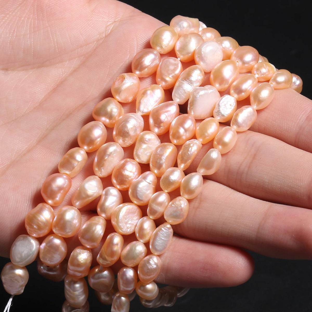 40pcs Natural Freshwater Pearl Beads, 7-8mm Peach Blush Irregular Pearls Beads for Jewelry Making, Crafting, DIY Bracelets and Necklaces