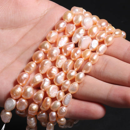 40pcs Natural Freshwater Pearl Beads, 7-8mm Peach Blush Irregular Pearls Beads for Jewelry Making, Crafting, DIY Bracelets and Necklaces
