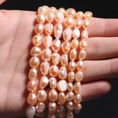 40pcs Natural Freshwater Pearl Beads, 7-8mm Peach Blush Irregular Pearls Beads for Jewelry Making, Crafting, DIY Bracelets and Necklaces