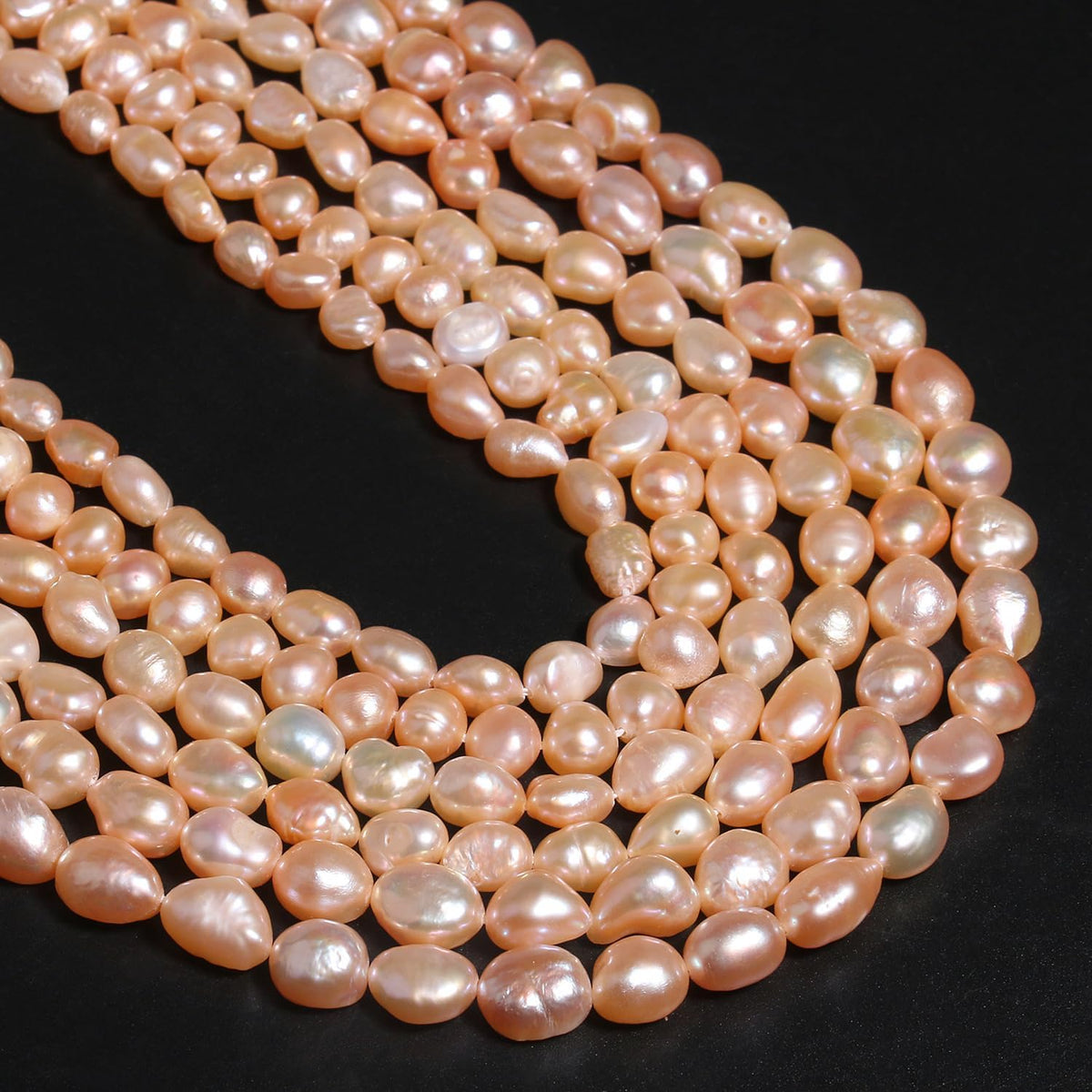 40pcs Natural Freshwater Pearl Beads, 7-8mm Peach Blush Irregular Pearls Beads for Jewelry Making, Crafting, DIY Bracelets and Necklaces