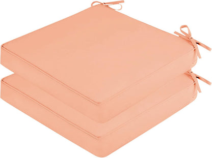 UV-Protected Outdoor Chair Cushions Set of 2, Peach Pink, 20“x20 x1