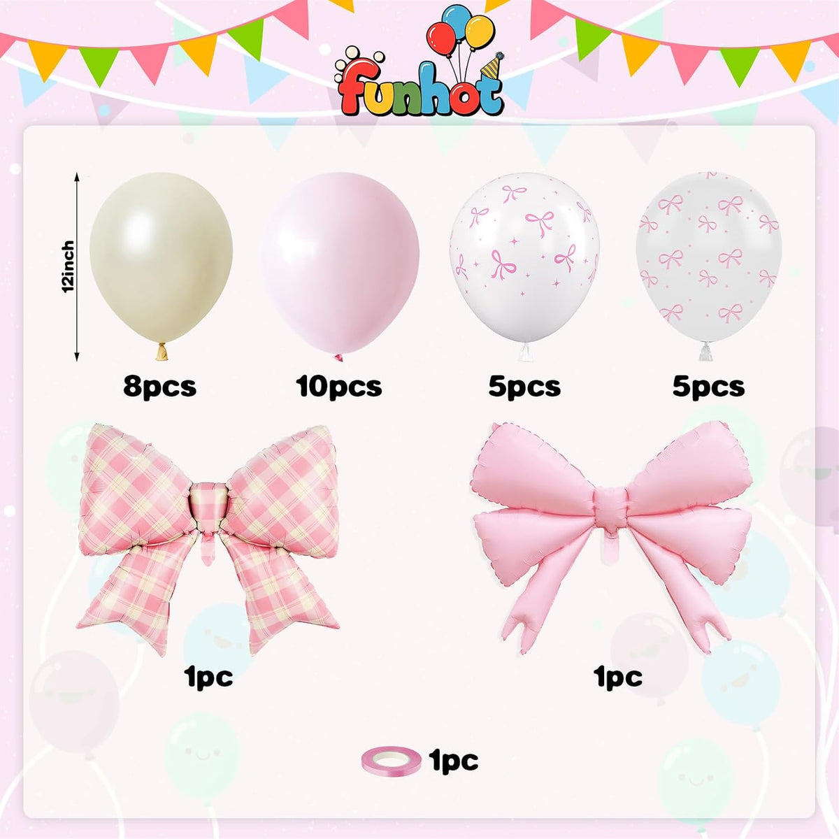 Bow Balloons for Coquette Birthday Wedding Decorations