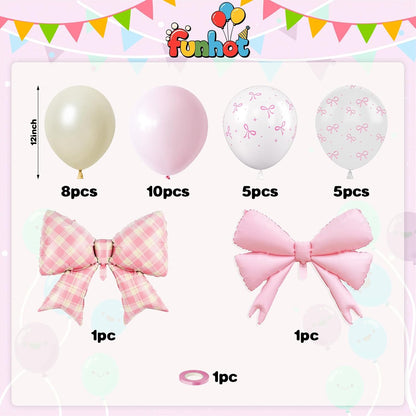 Bow Balloons for Coquette Birthday Wedding Decorations