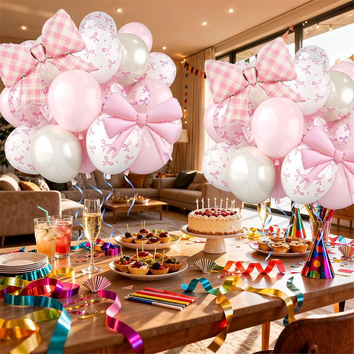 Bow Balloons for Coquette Birthday Wedding Decorations