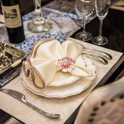 Rose Gold Flower Napkin Rings Set of 20 for Thanksgiving Christmas