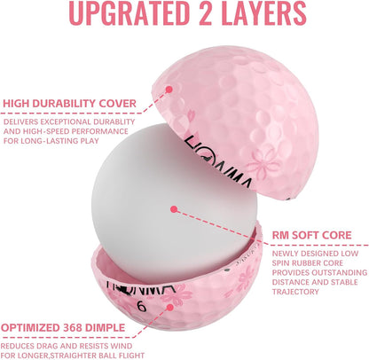 D1 Distance Golf Balls, White & Multi-Color Options, 1 Dozen