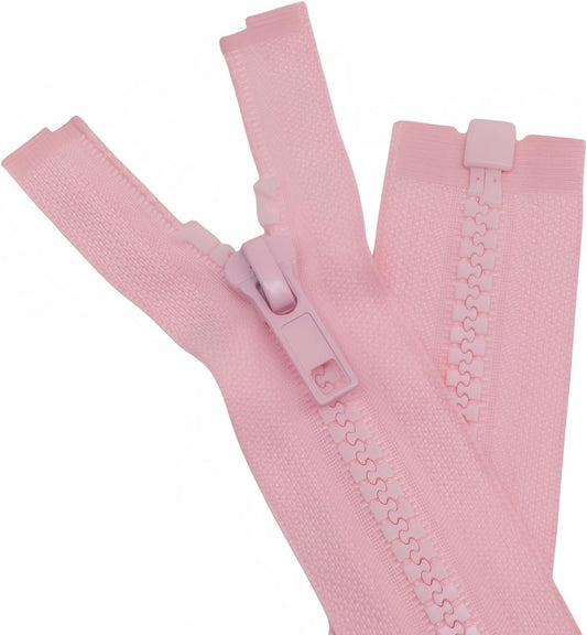 2PCS 34 Inch #5 Separating Jacket Zippers Bulk for Sewing Pink