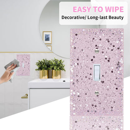 Pink Glitter Light Switch Cover, 5.1"x3.15", Single Toggle