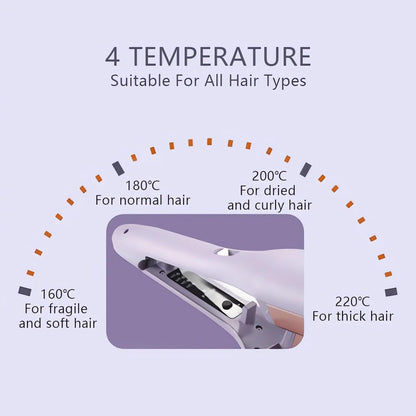 French Wave Curling Iron - 2024 New Wave Curling Iron for Long Short Hair with 4 Temp, S Shape Hair Curler for Women, Portable Electric Curling Heated Styling Comb Anti-Scald 15s Fast Heating (Pink)