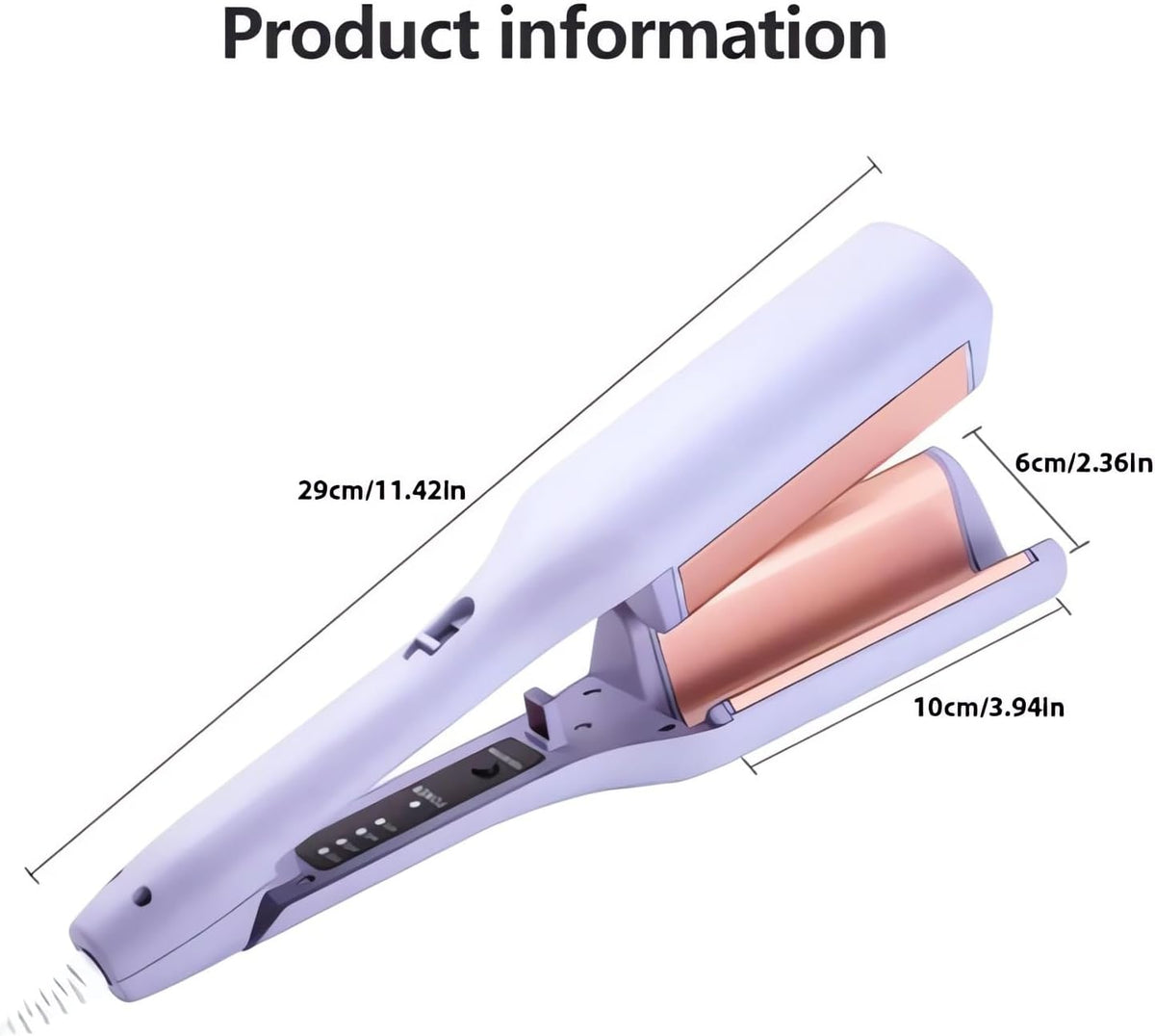 French Wave Curling Iron - 2024 New Wave Curling Iron for Long Short Hair with 4 Temp, S Shape Hair Curler for Women, Portable Electric Curling Heated Styling Comb Anti-Scald 15s Fast Heating (Pink)