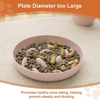 Slow Feeder Bowl for Cats and Small Dogs, Fish Pool Design, Fun Interactive Bloat Stop Puzzle Feeder Bowl Healthy Eating Diet Made of Melamine Food Grade Material