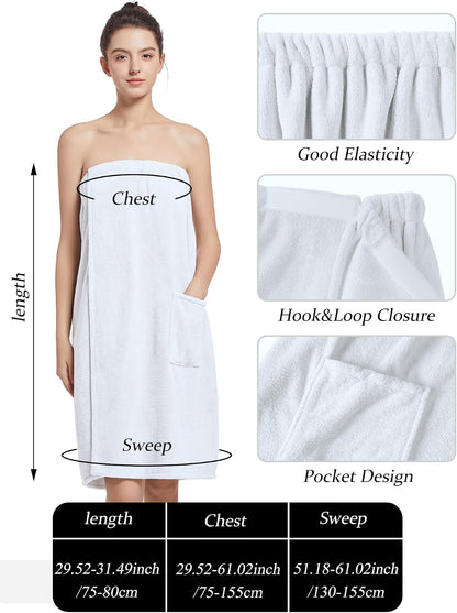 Women'S Soft Wrap Towel Full Length，Bath Robe After Shower Female Plush Long，Spa Bathrobes Lightweight With Pockets