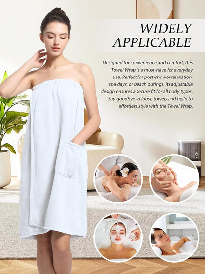 Women'S Soft Wrap Towel Full Length，Bath Robe After Shower Female Plush Long，Spa Bathrobes Lightweight With Pockets