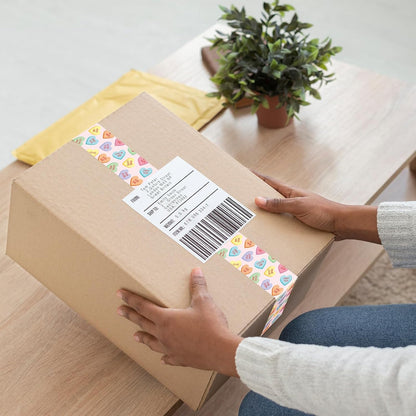 109 Yard Valentine's Day Packing Tape Pink Conversation Heart Cute Decorative Sticky Wrapping Tape for DIY Crafts Small Business Sealing Gift Boxes Mail Boxes