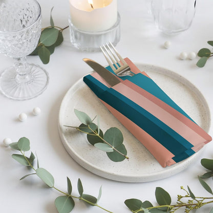 4pcs Cloth Napkins,Light Blue Pink Stripes Reusable Dinner Napkin Washable Soft Kitchen Napkins,Geometric Vertical Striped Absorbent Cloth Napkin for Holiday Party Wedding