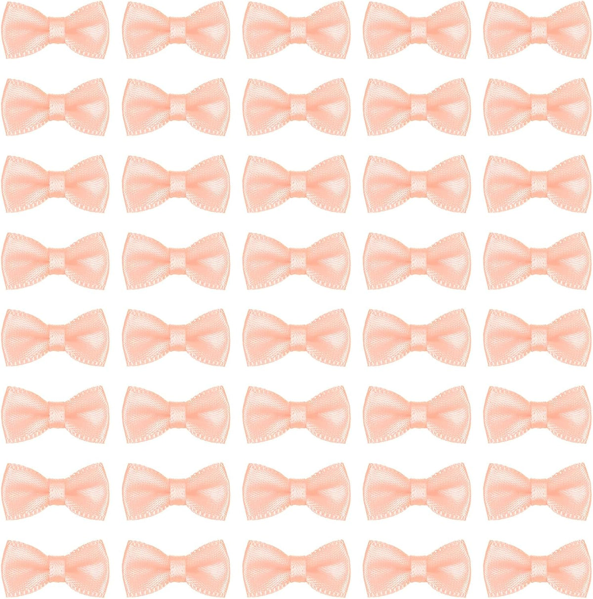 100 Pcs Mini Ribbon Bow 0.8" Mini Fabric Satin Ribbon Flower Bows for Craft DIY Sewing Wedding Birthday Party, Peach Red