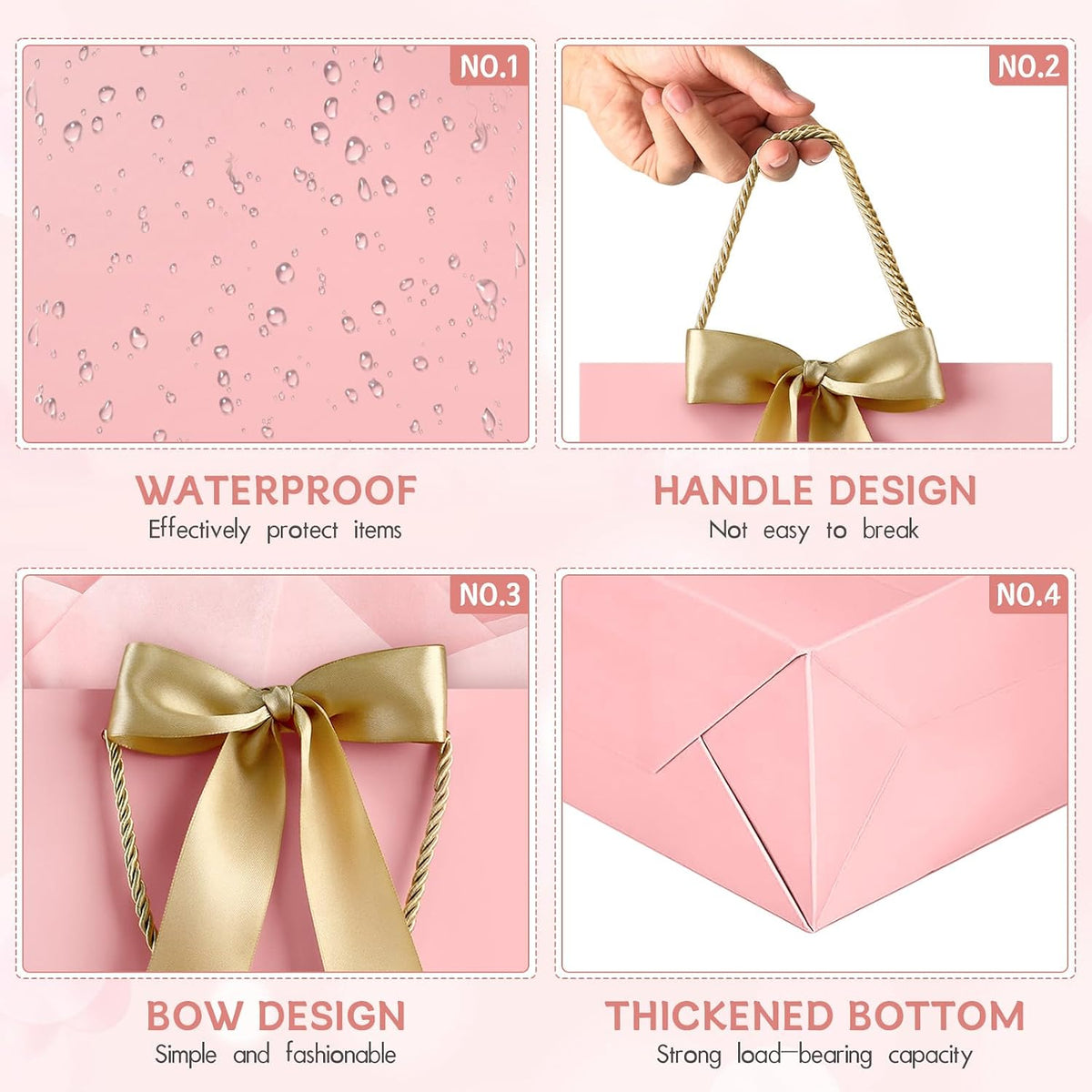 Anniversary Paper Gift Bags with Handles, Party Present Bag