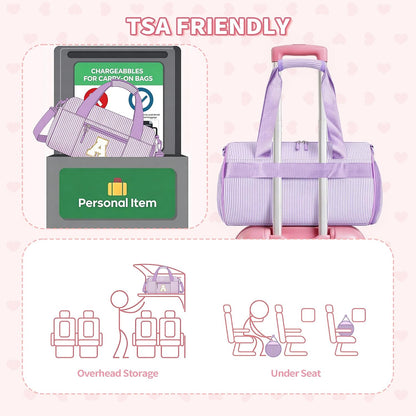 Birthday Gifts for Girls Kids Initial Dance Bag Duffle Bag, Pink R