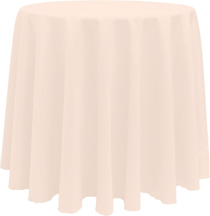 90-Inch Round Polyester Table Cover, Ice Peach, 1 Pack