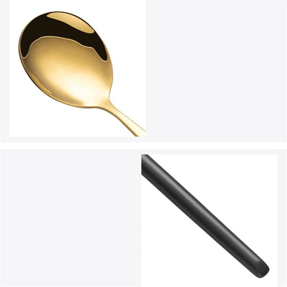 Tablespoons Household Spoon Stainless Steel Delicate Long Handle Spoon Large and Small Special Dessert Spoon Watermelon Spoon Serving Spoon (Color : Pink, Size : Small)