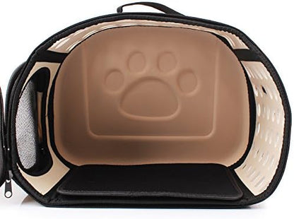 Foldable Pet Dog Cat Carrier Cage Collapsible Travel Kennel - Portable Pet Carrier Outdoor Shoulder Bag for Puppy Dog Cat Small Medium Large Animal (M, Pink)