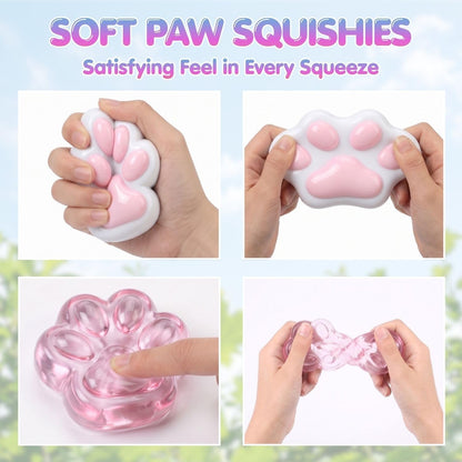 2-Pack Taba Squishy Fidget Toys, Cat Paw Squishies Squeeze Toys for Adults